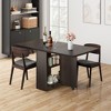 Foldable Dining Table with Wheels - Space-Saving 2-Layer Storage Table for Small Kitchens - 2 of 4