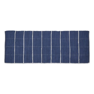 Design Imports Modern Farmhouse Check Chindi - French Blue & Cream 2 Ft 3 In X 6 Ft