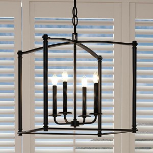 Urban Ambiance Luxury Contemporary Chandelier,  25"H x 19.625"W,  Midnight Black Finish, UHP3831 - 1 of 4