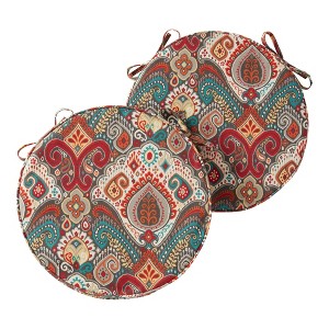 18" Round Outdoor Chair Pad Set of 2 - 1 of 4