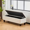 Lycvki Ottoman Storage Bench with Wood Legs - 2 of 4