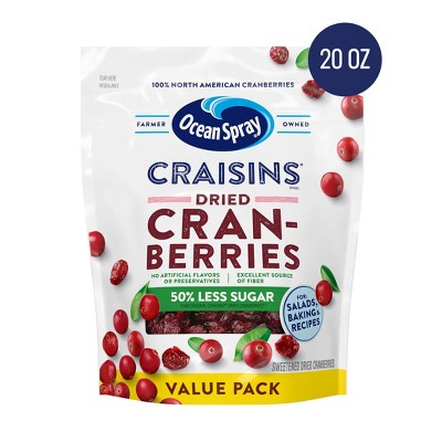 Ocean Spray Reduced Sugar Craisins Dried Cranberries - 20oz