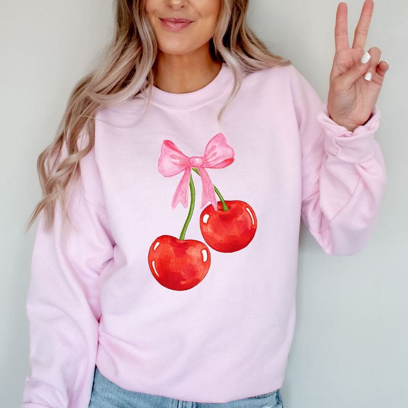 Simply Sage Market Women's Graphic Sweatshirt Coquette Cherries, 3 of 5