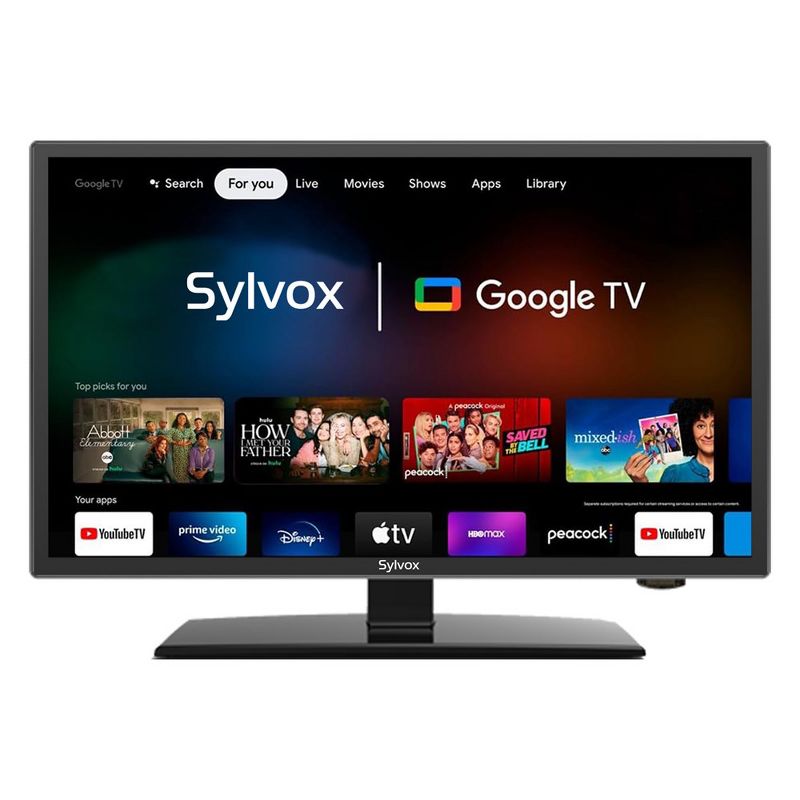 SYLVOX Smart RV TV, 24'' 12 Volt TV for RV Camper, Newest Google TV with Google Assitant App Store Chromecast, 1080P FHD DC/AC Powered Small Smart TV, 1 of 12