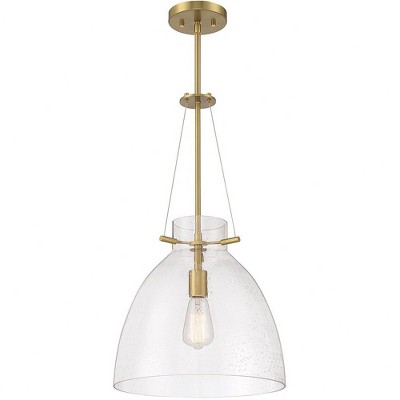 Foster Warm Brass Glass Bowl Pendant Light
