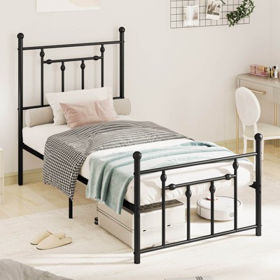 Infans Twin Size Metal Bed Frame w/ Headboard Under-bed Storage Mattress Foundation
