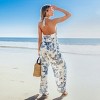 Women's Elegant Toile Print Halter Jumpsuit - Cupshe - 3 of 4