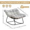 PAKASEPT Reclining Rocking Chair, Patio Rocking Chair With Cushions for Living Room, Porch Backyard - 2 of 4
