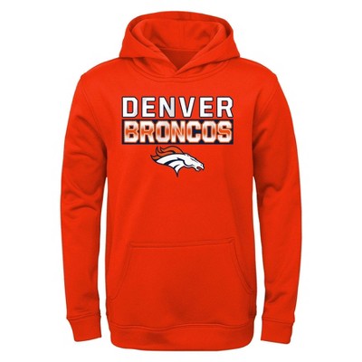 Nfl Denver Broncos Boys' Black/gray Long Sleeve Hooded Sweatshirt