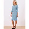 INSPIRE CHIC Women's 3/4 Sleeve Split Neck Wear to Work Business Sheath Dresses - 4 of 4