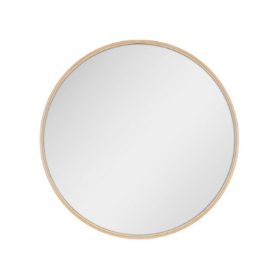 Master & Co. 34" Round Woodgrain Mirror Natural: Modern Decor, MDF Frame, Wall Mount, No Assembly Required