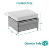 Sonkuki 2-Piece Ottomans with Solution-Dyed Fabric Cushion, All-Weather Wicker Ottomans, Ideal for Patio - 3 of 4