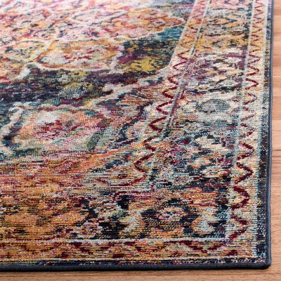 Aurora Breeze Light Blue Round Synthetic Area Rug - 3' x 5'