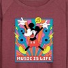 Women's - Disney - Mickey Music Is Life Lightweight French Terry Wide Neck Long Sleeve Shirt - 2 of 4