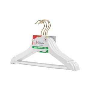 DEILSY Wooden Baby & Kids' Hangers with Gold Hooks - Durable Clothes Hangers for Toddlers - 1 of 3