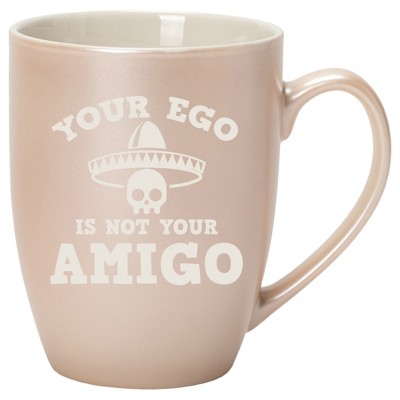 100 North Skull Sombrero 10 Ounce White and Precious Pearl Metallic Finish, Comfortably Fits Your Hands, New Bone China Coffee Tea Cup Mug, Your Ego