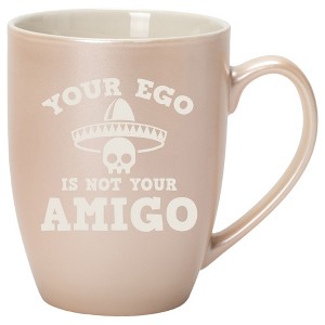 100 North Skull Sombrero 10 Ounce White and Precious Pearl Metallic Finish, Comfortably Fits Your Hands, New Bone China Coffee Tea Cup Mug, Your Ego - 1 of 1