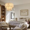 CityFurn 24" 9-Light Modern Gold Round Chandeliers 2-Tier Drum Pendant Light with Alabaster Shade - 2 of 4