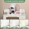 COZONY Kids Vanity Table Set with Mirror & Stool, Makeup Desk with Bookshelf, Drawer & Open Shelves - 4 of 4