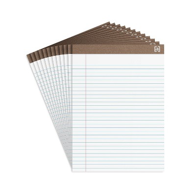 Staples Notepads 8.5" x 11.75" Wide White 50 Sh./Pad 12 Pads/PK TR58185/18590