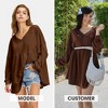 EXLURA EXLURA Womens Spring Long Sleeve Shirts V Neck Casual Maternity Tops Loose Babydoll Pullover Dressy Tunic Blouse Outfits 2025 Apricot - 2 of 4