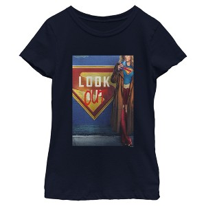Girls Supergirl Official Look Out Poster T Shirt - 1 of 4