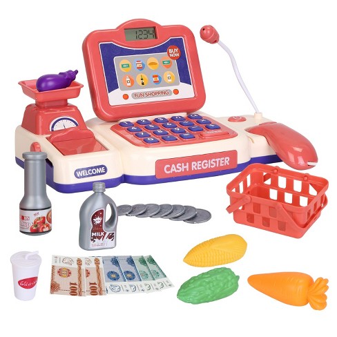 iMountek"Kids Cash Register Toy with Scanner, Calculator, Credit Card & Play Money - Educational Gift"Pink - image 1 of 4