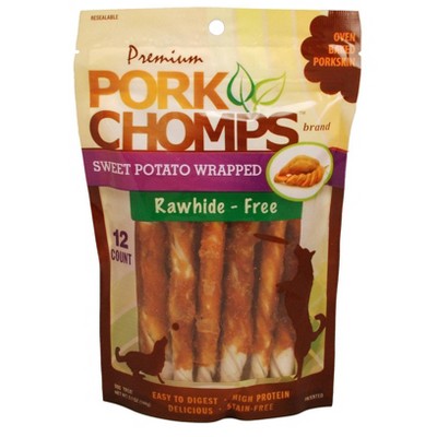 Photo 1 of Pork Chomps Sweet Potato Chewy Treats Dog Treats - 12ct/5.1oz