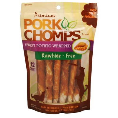 Pork Chomps Sweet Potato Chewy Treats Dog Treats - 12ct