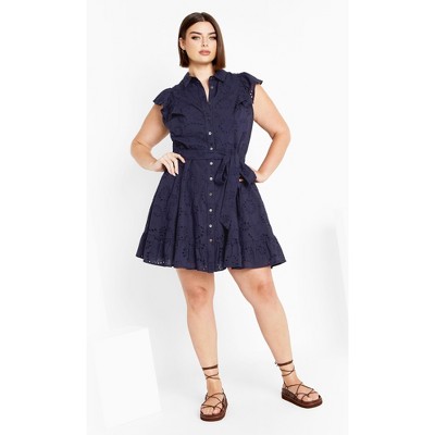 Women's Plus Size Casey Dress - navy | CITY CHIC