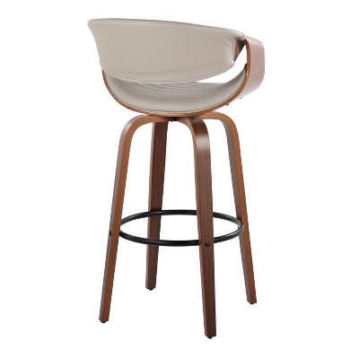 Symphony Walnut and Black Swivel Barstool Set of 2