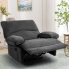 Velvet Oversized Manual Recliner Chair with Push-Back Reclining and Massage Pillow - 3 of 4