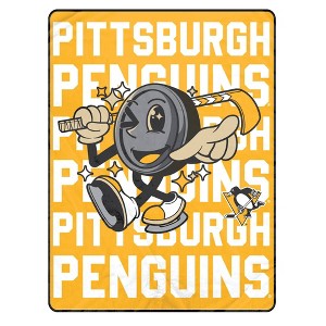 NHL Pittsburgh Penguins 60"x80" Cartoon Puck Ultra Soft Blanket - 1 of 2