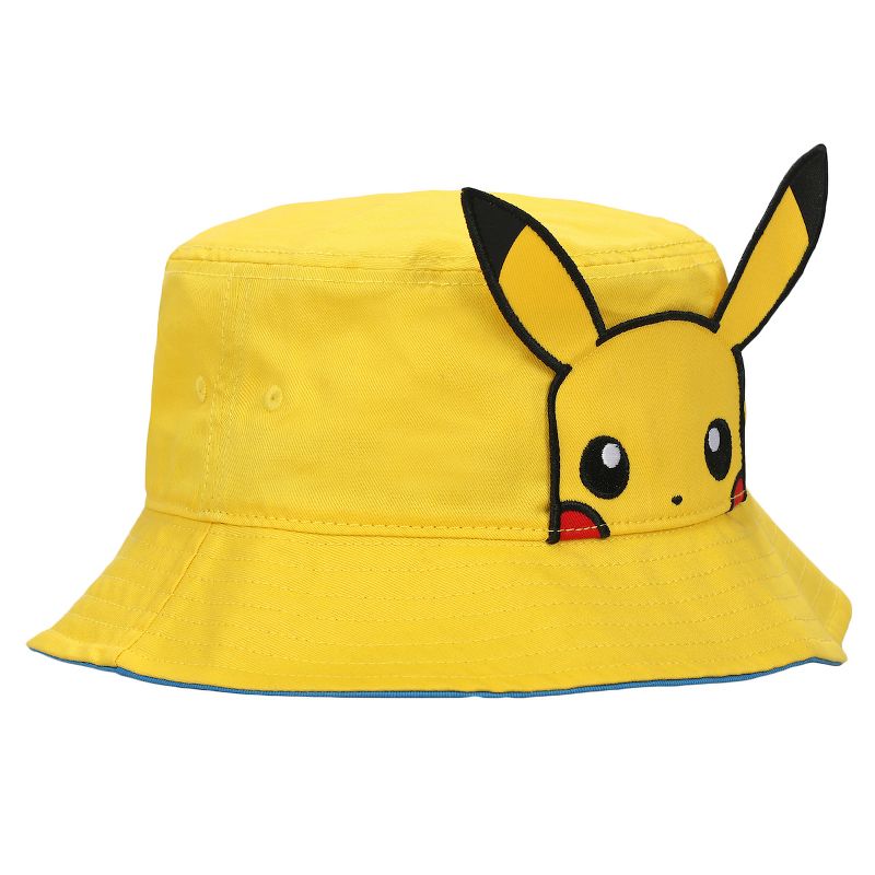 Pokemon Pikachu Big Face Unisex Adult Bucket Hat With 3D Plush, 3 of 7