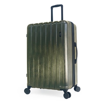 Olympia USA Large Checked Sidewinder 30" Hardside Spinner Suitcase with Utility Hook