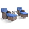 Belord 5 Pieces Small Patio Furniture Set with Patio Swivel Gliding Rocker Chairs, Weather Resistant Outdoor Conversation Set with Wide Back Rocker - 4 of 4