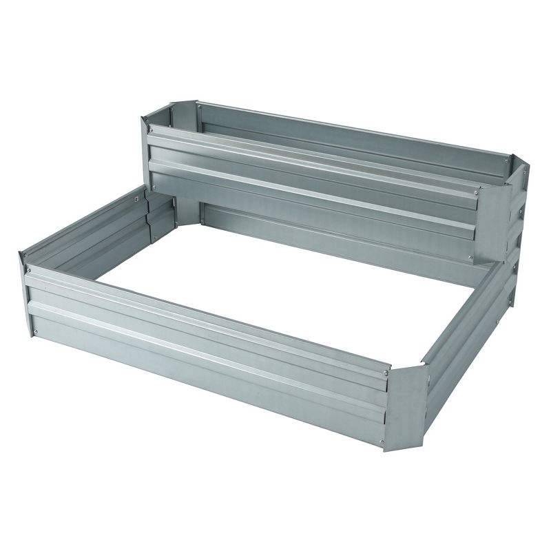 LuxenHome Two-Tier Galvanized Steel Raised Garden Bed Silver, 2 of 4
