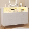 Zstar  6 Drawers Dresser with LED Light & Charging Station for Bedroom, Entryway, Hallway - 3 of 4
