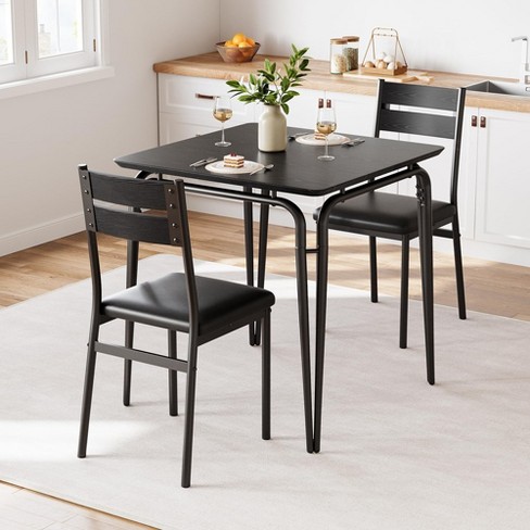 Dining Table for 2, Small Table and Chairs Set of 2, Square Dinette Set for 2, Dinner Table Set, 3 Piece Kitchen & Dining Room Sets - image 1 of 4