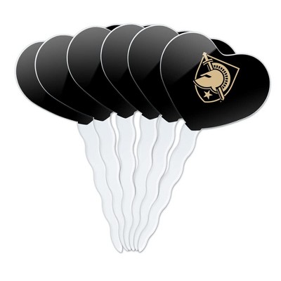United States Military Academy Primary Logo Heart Love Cupcake Picks Toppers Decoration Set of 6