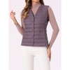 INSPIRE CHIC Women's Sleeveless Lightweight Button Up Quilted Round Neck Winter Puffer Vest - 2 of 4