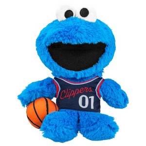 Bleacher Creatures Los Angeles Clippers Sesame Street Cookie Monster 8" Kuricha Plush - 1 of 4