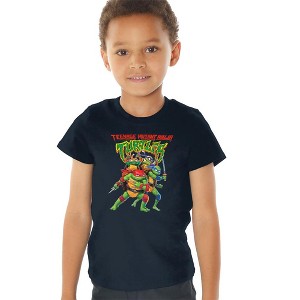 Toddler Boys' Teenage Mutant Ninja Turtles: Mutant Mayhem Logo With Group T-Shirt - 1 of 4