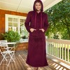 ADR Women's Warm Fleece Nightgown, Oversized Hoodie, Long Hooded Sweatshirt Robe - 2 of 3