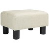 NicBex Linen-Like Storage Ottoman Cube Tufted Footrest with Plastic Legs for Bedroom and Living Room, Beige - 4 of 4