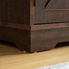 Farmhouse Coffee Bar Cabinet Bar Cabinet W/Wine Rack Barn Door Buffet Sideboard Cabinet with Drawer, Adjustable Storage Shelves,  Brown - 4 of 4
