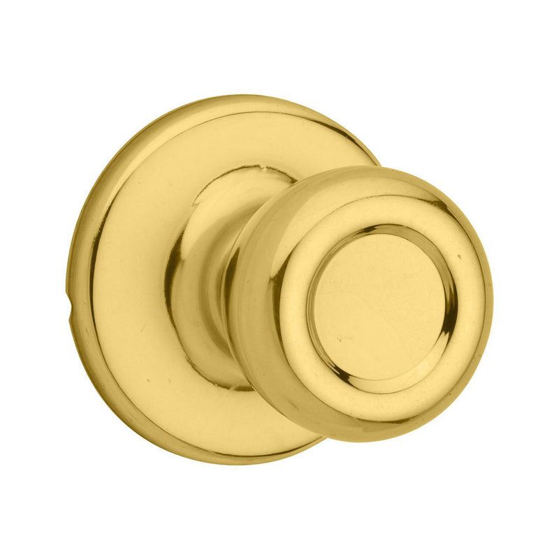 Kwikset Tylo Polished Brass Passage Door Knob Right or Left Handed, 1 of 6