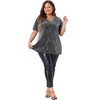 Agnes Orinda Women's Plus Size V Neck Metallic Short Sleeve Party Club Blouse - 3 of 4