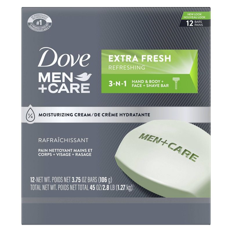 Dove Men+Care Extra Fresh Refreshing Hand &#38; Body + Face + Shave Bar Soap - 12pk/3.75oz, 4 of 10