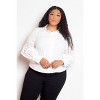 Slickblue Curvy Fit Black/White Blouse with Punched Sleeves – Comfortable Polyester/Spandex Blend, Sizes 1x-3x - 2 of 4